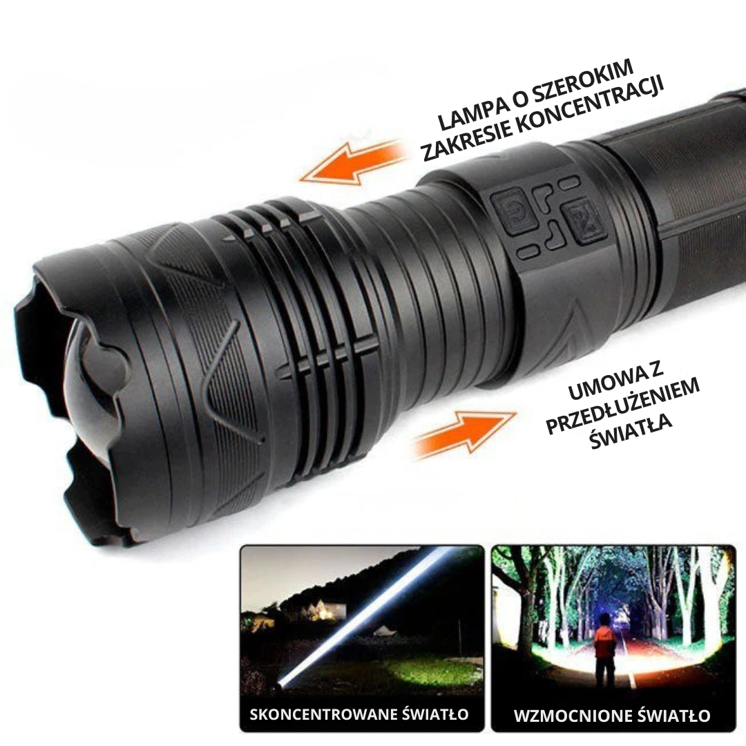 Latarka MaxForce™ (latarka taktyczna z laserem) OFERTA 2X1